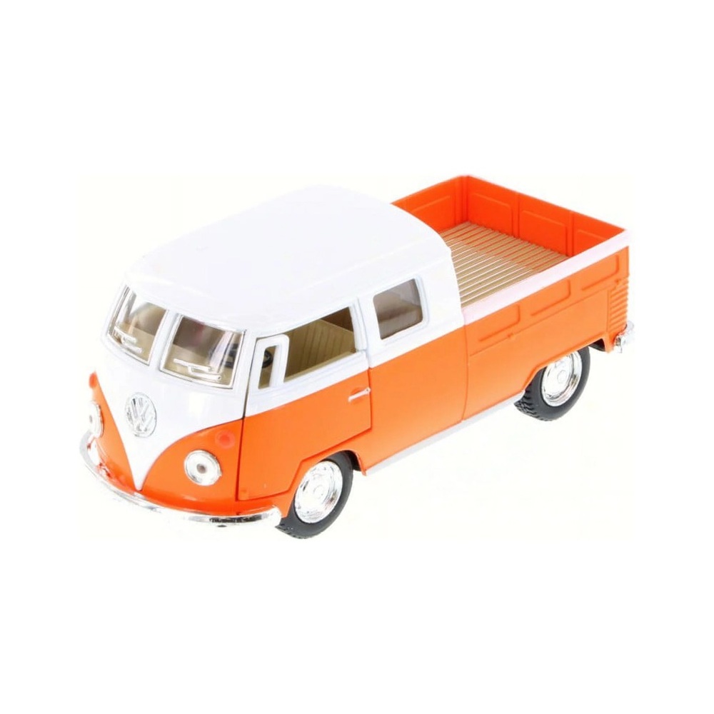 1963 Volkswagen Classical Bus Double Cab Pick Up- Orange - 1/34 Scale Model Car